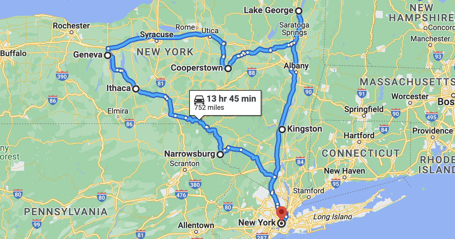 7 Day Dreamy Drive Across New York State Road trip for best of NY